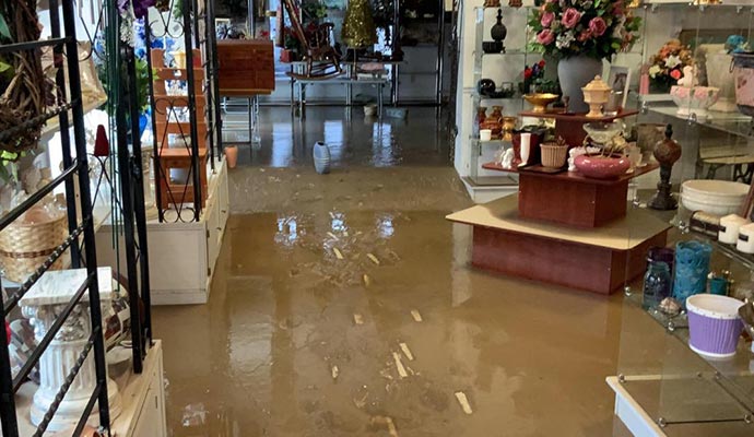 Flood damaged retail store