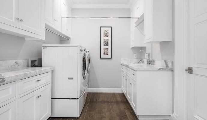 a clean laundry room