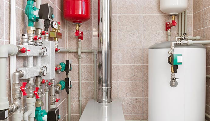 Installed hot water heater