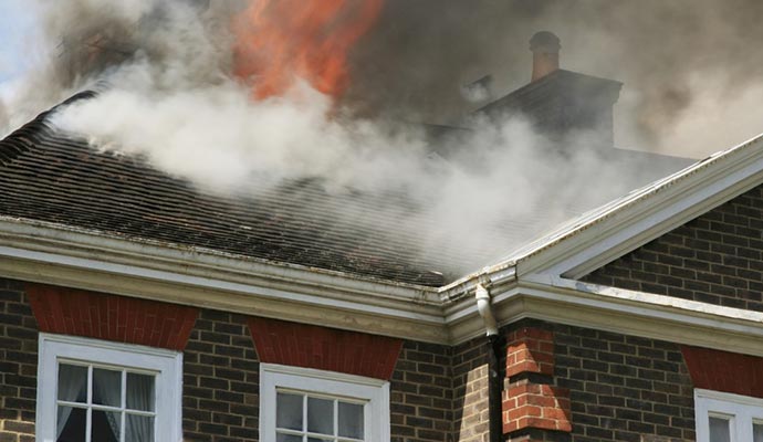 Residential house on fire
