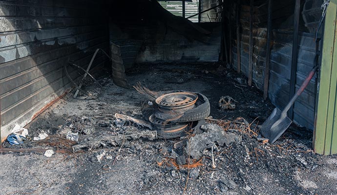 Garage fire restoration